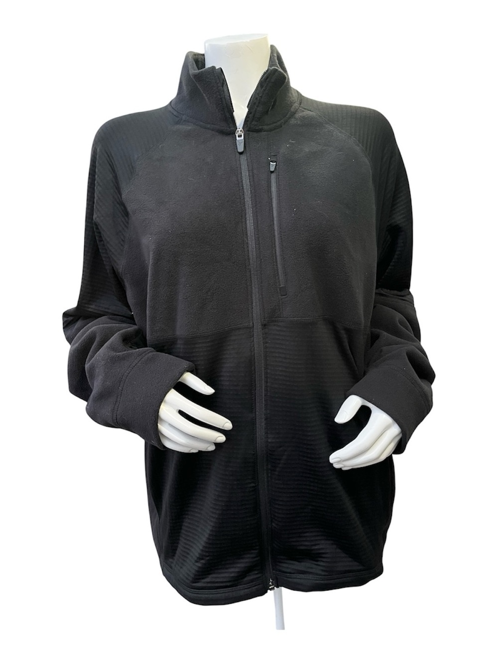Structured High Collar Track Jacket w/ Full Zip & Pocket Women’s XL
